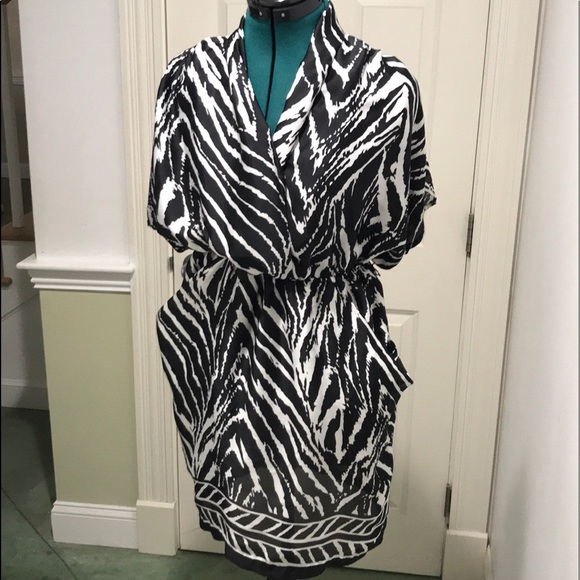 Dress Barn Dresses & Skirts - Dress Barn Black White  Zebra Print Silky Dress